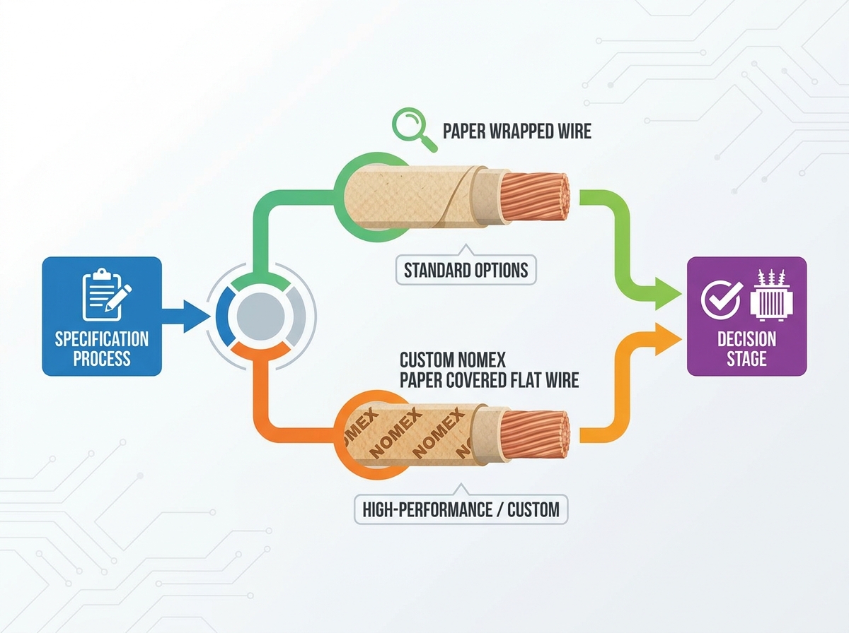 Nomex paper wrapped flat wire for transformer windings