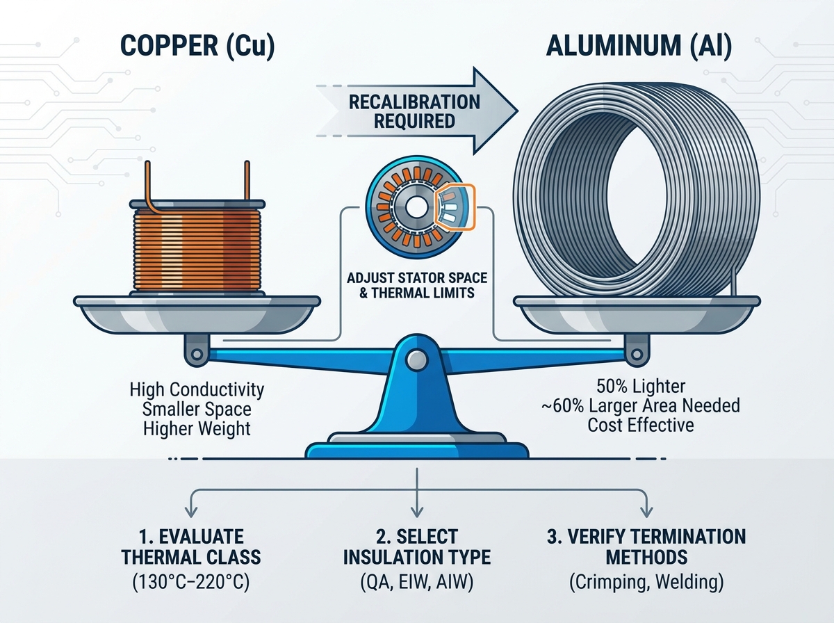 Enameled aluminum round wire selection