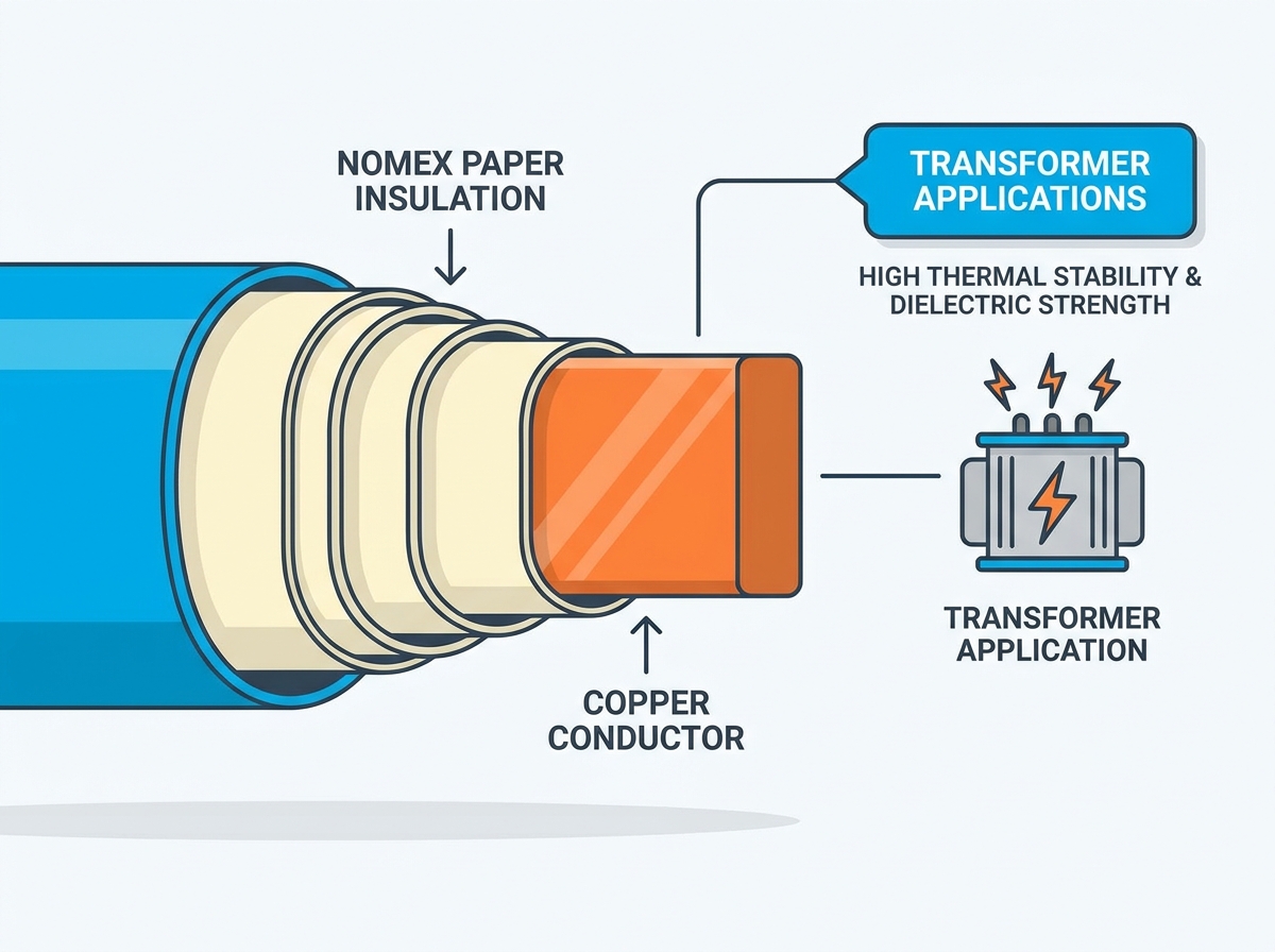 Nomex paper wrapped wire construction